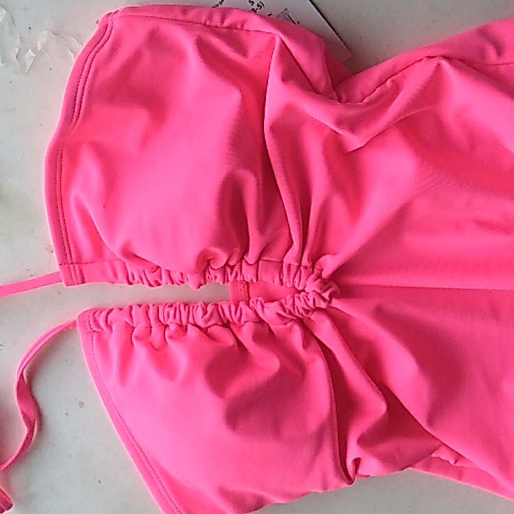 No Boundaries Pink  One Piece Halter Swim Suit